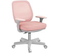 Vinsetto Fauteuil de bureau, chaise de bureau ergonomique en maille, hauteur réglable, 55x48x82,5-94,5cm, rose
