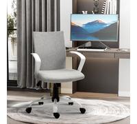 Vinsetto Fauteuil de bureau chaise manager pivotante ergonomique hauteur réglable dim.61 x 61 x 99 cm gris clair et blanc