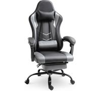 Vinsetto Fauteuil de bureau gamer style baquet racing - pivotant, inclinable - coussin lombaire, tétière, repose-pieds inclus