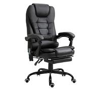 Vinsetto Fauteuil de Bureau Massant 7 Points, Chaise de Bureau Ergonomique avec Repose-Pieds Rétractable, Dossier Inclinable 155°, Hauteur Réglable, Pivotant à 360°, télécommande Filaire, Noir