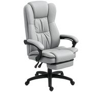 Vinsetto Fauteuil de bureau massant, chaise de bureau avec hauteur réglable, dossier inclinable et télécommande filaire, gris