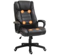 Vinsetto Fauteuil de bureau direction massant grand confort hauteur réglable fonction dossier à bascule revêtement synthétique brun