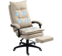 Vinsetto Fauteuil de Bureau massant Hauteur Réglable Pivotant 360° Beige