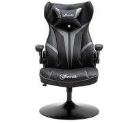 Vinsetto - fauteuil gamer - Simili cuir - 67x70x112cm - Gris clair, Noir