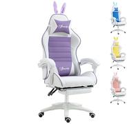 Vinsetto Gaming Chair Chaise de Jeu, Simili Cuir, Violet, 65 x 63 cm