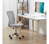 Vinsetto Lot 2 de chaises de bureau ergonomique hauteur réglable piètement chromé pivotant 360° revêtement maille gris