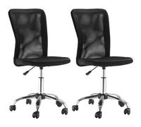 Vinsetto Lot 2 de chaises de Bureau Ergonomique Hauteur réglable piètement chromé pivotant 360° revêtement Maille Noir
