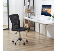 Vinsetto Lot 2 de chaises de bureau fauteuil bureau ergonomique hauteur réglable piètement chromé pivotant 360° revêtement maille noir