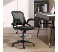 Vinsetto Lot de 2 fauteuils de bureau chaise de bureau assise haute réglable dim. 64L x 60l x 106-126H cm maille respirante noir