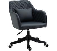 Vinsetto Massage Chaise de bureau Chaise d'ordinateur Chaise pivotante Chaise de travail avec fonction vibrante Accoudoirs réglables en hauteurPolyuréthaneGris foncé 57 x 70 x 78-86 cm