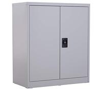 Vinsetto Metal Filing Cabinet, Office Filing Cabinet, with 2 Doors, Lock, Adjustable Shelf, Metal for Living Room, Study, 80x40x92,5 cm, Grey