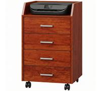 Vinsetto Meuble à tiroirs de bureau sur roulettes Meuble de bureau 4 tiroirs Classeur mobile pour étude 40x36x65 cm Marron
