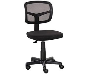 Vinsetto Petite Chaise de Bureau sans accoudoirs, Chaise de Bureau Ergonomique en Maille avec Dossier incurvé et roulettes, réglable en Hauteur, pour la Maison, l'ordinateur, la Coiffeuse, l'étude,