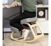 Vinsetto Siège assis-genoux ergonomique coussin confortable à bascule en tissu et bois