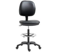 Vinsetto Tabouret à Roulette Tabouret pivotant réglable en Hauteur de 69-91 cm Dossier inclinable et Repose-Pieds réglable