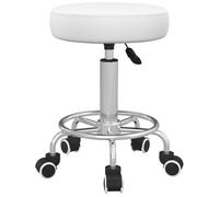 Vinsetto Tabouret Salon réglable pivotant hydraulique PU Blanc | Chaise massage tatouage, siège bar beauté SPA