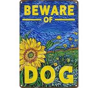 Vinstralivye Plaque en métal 20,3 x 30,5 cm Beware Of Dog Road Street Yard Garden Wall Man Cave Décor intérieur extérieur