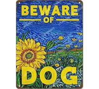 Vinstralivye Plaque en métal 30,5 x 40,6 cm Beware Of Dog Road Street Yard Garden Wall Man Cave Décor intérieur extérieur