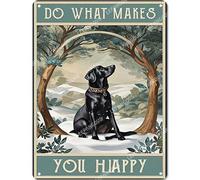 Vinstralivye Plaque rétro en métal avec inscription « Do What Makes You Happy » - Décoration murale vintage pour café, cuisine, cadeau pour homme et femme - 30,5 x 40,6 cm