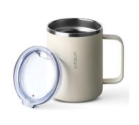 VINSUN Gobelet Isotherme avec Poignée 350ml - Tasse à Café à Emporter, Acier Inoxydable, Couvercle Transparent, Sans BPA - Mug Isotherme pour Bureau, Camping, École