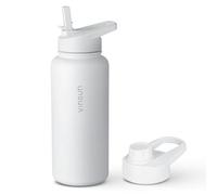 VINSUN Gourde Isotherme 1l - Gourde Inox avec Paille et Ouverture pour Boire - Étanche, sans BPA, Reutilisable - Bouteille d'eau Isotherme pour Sport, Randonnée, École, Bureau