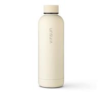 Vinsun Gourde Isotherme 500ml blanc crème - Bouteille d'eau Inox - Étanche, sans BPA, Reutilisable - Bouteille Thermo pour Sport, Randonnee, Velo, Voyage, École