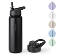 VINSUN Gourde Isotherme 750ml - Gourde Inox avec Paille et Ouverture pour Boire - Bouteille Isotherme Étanche, sans BPA, Double Paroi