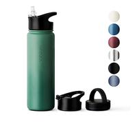 Vinsun Gourde Isotherme Inox 750ml - avec Paille (3 Bouchons) - Étanche, sans BPA, Garde Froid & Chaud - Bouteille Thermo Sport, Randonnee, Velo, École, Bureau