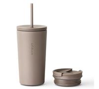 VINSUN Mug Isotherme avec Paille et Couvercle 480ml - Acier Inox, Anti-Fuite, Double Paroi, Boissons Chaudes et Froides - Tasse Isotherme Voiture, Uni