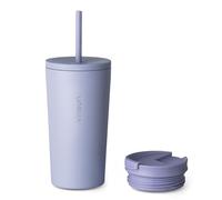 VINSUN Mug Isotherme avec Paille et Couvercle 480ml - Acier Inoxydable, Anti-Fuite, Double Paroi, Boissons Chaudes et Froides - Tasse Isotherme Voyage