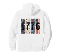 Vintage 1776 Drapeau Américain Feu d'artifice USA Backprint Sweat à Capuche