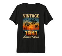 Vintage 1941 Édition limitée 85 Ans Anniversaire Flamingo Palm T-Shirt Haut de Gamme