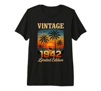 Vintage 1942 Édition limitée 84 Ans Flamingo Palm T-Shirt Haut de Gamme