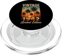Vintage 1942 Édition limitée Coucher de Soleil Palmiers 83ème Anniversaire PopSockets PopGrip pour MagSafe