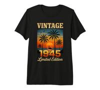 Vintage 1945 Édition limitée 81 Ans Anniversaire Flamingo Palm T-Shirt Haut de Gamme