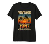 Vintage 1947 Édition limitée 79 Ans Flamingo Palm T-Shirt Haut de Gamme