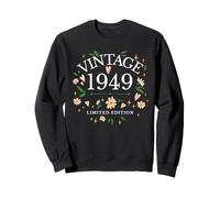 Vintage 1949 Fleur Florale 77 Ans 77e Anniversaire Femme Sweatshirt
