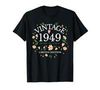 Vintage 1949 Fleur Florale 77 Ans 77e Anniversaire Femme T-Shirt
