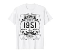 Vintage 1951 75yr 75th Birthday Gifts for Men 75 Years Old T-Shirt