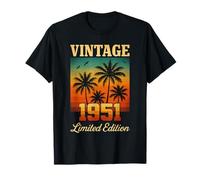 Vintage 1951 Édition limitée 74 Ans Retro Palm T-Shirt