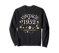 Vintage 1952 Fleur Florale 74 Ans 74e Anniversaire Femme Sweatshirt