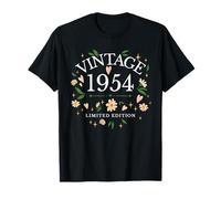 Vintage 1954 Fleur Florale 72 Ans 72ème Anniversaire Femme T-Shirt