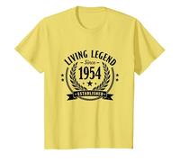 Vintage 1954 Living Legend Established Vêtements pour Hommes T-Shirt, Enfant, Citron, 3 Ans
