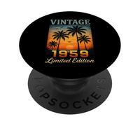 Vintage 1959 Édition limitée Retro Palm 66 Ans Anniversaire PopSockets PopGrip Adhésif