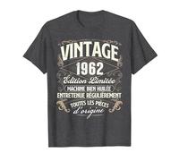 Vintage 1962 édition limitée - Anniversaire T-Shirt, Homme, Chiné Foncé, 6XL