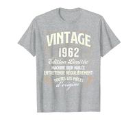 Vintage 1962 édition limitée - Anniversaire T-Shirt, Homme, Gris Chiné, S