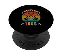 Vintage 1966 Guitare Joueur 60ème Anniversaire Guitariste Anniversaire PopSockets PopGrip Adhésif