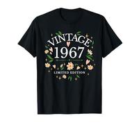 Vintage 1967 Fleur Floral 59 Ans 59e Anniversaire Femme T-Shirt