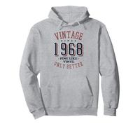 Vintage 1968 Fine Like Vinyl Only Better Retro Birthday Sweat à Capuche
