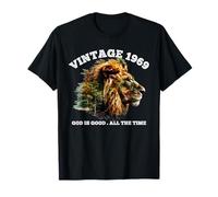 Vintage 1969 Dieu est Bon Lion Faith Christian 57e Anniversaire T-Shirt